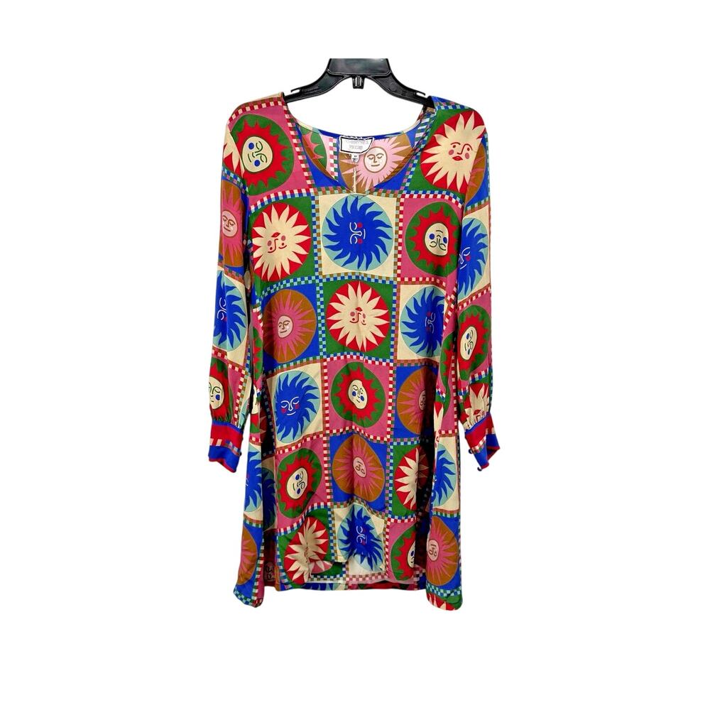 Johnny Was V Neck Swing Dress Lionora Size XS All Silk MSRP $378